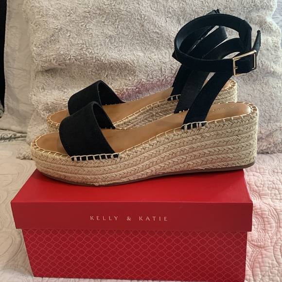 Kelly & Katie Espadrille Wedge Sandals - Picture 1 of 6